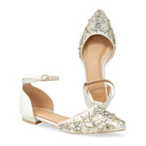 Kate Whitcomb Wedding Rhinestone Pearls Flat Shoes